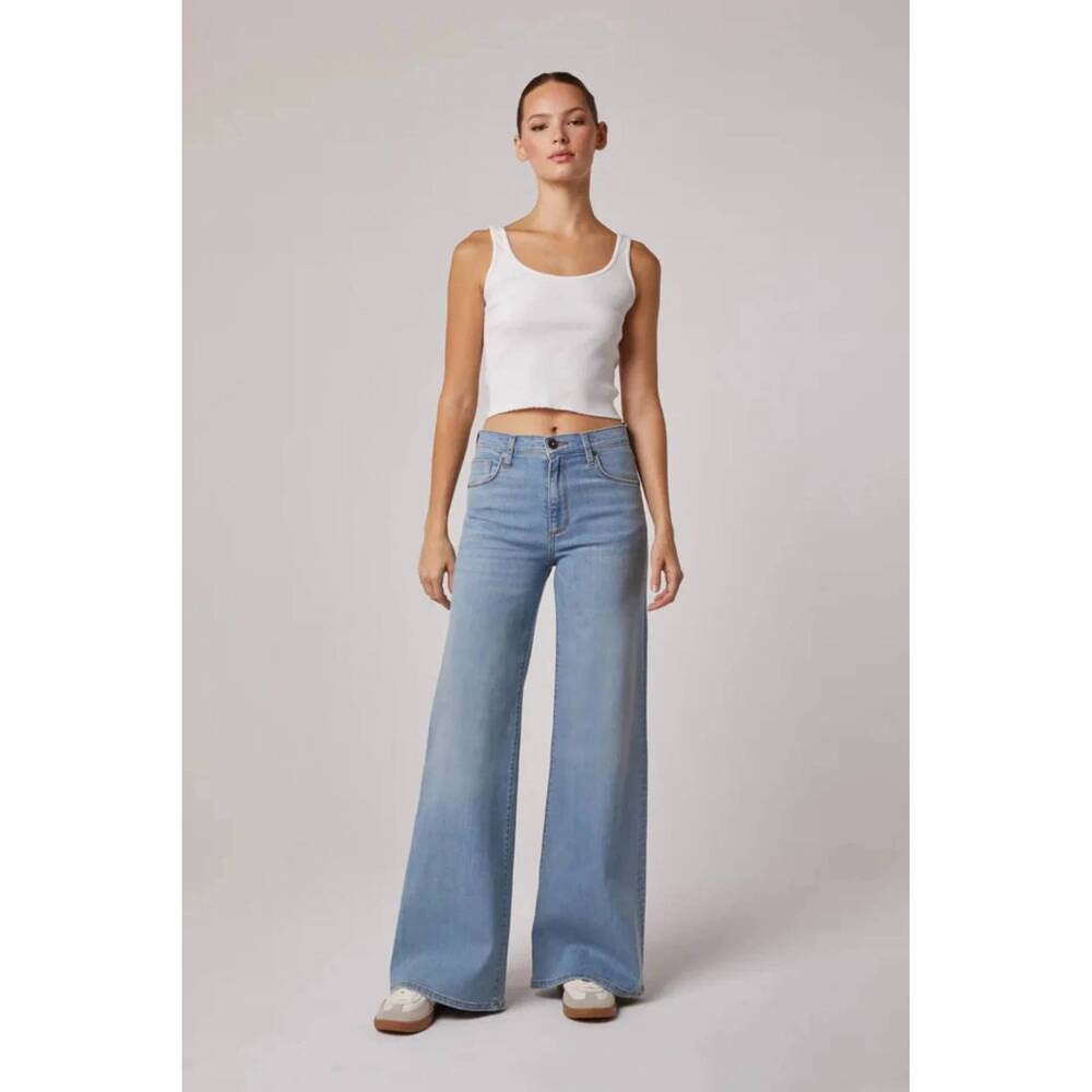 NEW EDYSON valentino high rise wide leg jean in light mayfair